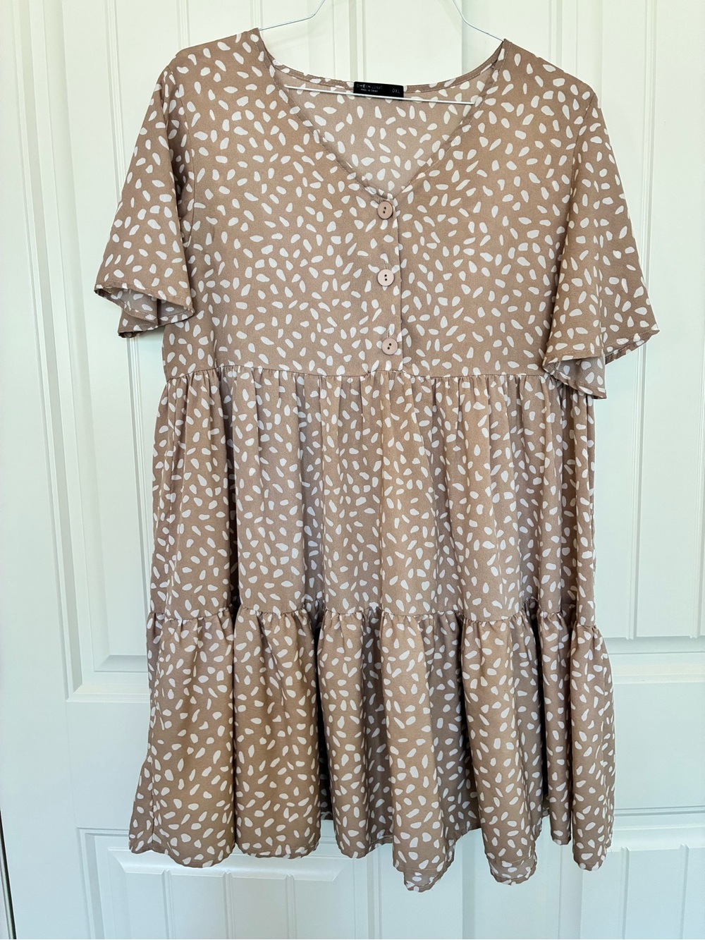 SHEIN Tan Dress with White Spot Print size 0X